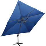 vidaXL Vrtni senčnik z dvojno streho sinje moder 400x300 cm | Shoptok.si