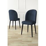 Hanah home set trpezarijskih stolica Aste 2 kom, antracit tkanina Babyface, crne metalne noge | Eponuda.com