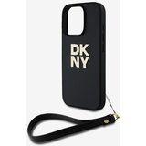 Dkny pu leather stack logo wrist strap iphone 16 pro black ovitek za telefon vijolična | Shoptok.si