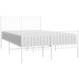  Metalni okvir kreveta uzglavlje i podnožje bijeli 135 x 190 cm | shoptok.hr