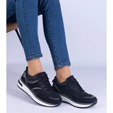 Gemre Black sneakers embellished with glitter and rhinestones Savina Cijene