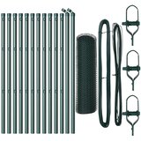 vidaXL Heksagonalna ograda Zelena 0,8x25 m Čelik, Ogradni stupovi 13 kom Zelena Ø32 mm 120 cm Galvanizirani čelik Cijene