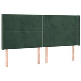  Uzglavlje tamnozeleno 183 x 16 x 118/128 cm baršunasto | shoptok.hr