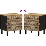  Krevetni ormarić crni 40x33,5x46 cm Puno grubo drvo Mango | shoptok.hr