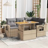  5-dijelni vrtni set sofa s jastucima bež od poliratana Cijene