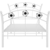  Okvir za krevet s nogometnim uzorkom bijeli metal 90 x 200 cm | shoptok.hr