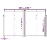  Bočna tenda na uvlačenje crvena 220 x 1200 cm | shoptok.hr