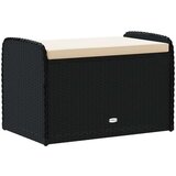  Klupa za pohranu s jastukom crna 80 x 51 x 52 cm od poliratana | shoptok.hr