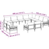vidaXL Vrtna sedežna garnitura 12 pcs Antracitna Jeklo | Shoptok.si