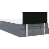 vidaXL Otomanski posteljni okvir z vzmetnico siv 120x200 cm žamet | Shoptok.si