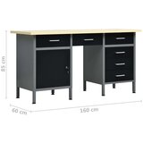 vidaXL Delovna miza črna 160x60x85 cm jeklo | Shoptok.si