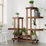  Stalak za cvijeće s kotačima 95x25x101 cm od masivne jelovine | shoptok.hr