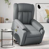 Maison Chic masažni naslanjač - Relax naslanjač s funkcijo vstajanja sivo umetno usnje, (22062192) | Shoptok.si