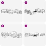  Set vanjskih sofa 9 kom. Bijela i bež Poliester | shoptok.hr