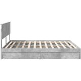  Krevet s od storage s uzglavljem Betonski sivi 200 x 200 cm | shoptok.hr