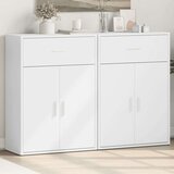 vidaXL Komoda 2 kosa bela 60x30x84 cm inženirski les | Shoptok.si