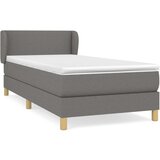  Box spring postelja z vzmetnico temno siva 100x200 cm blago, (20724391) | Shoptok.si