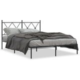 Metalni okvir za krevet s uzglavljem crni 140x190 cm | shoptok.hr