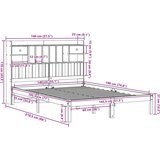 vidaXL Knjižna postelja brez ležišča bela 140x190 cm trdna borovina | Shoptok.si