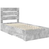 vidaXL Konstrukcija postelje Betonsko siva 90 x 190 cm Konstruiran les, (5000113695) | Shoptok.si