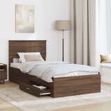  Krevetna konstrukcija Smeđi hrast i srebrna 75 x 190 cm | shoptok.hr
