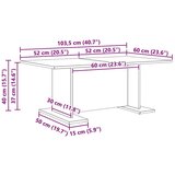 vidaXL Klubska miza Črni hrast 103.5 x 60 x 40 cm Konstruiran les | Shoptok.si