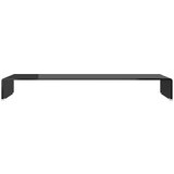 vidaXL Stalak za TV /Monitor Prozirno Staklo Crni 100x30x13 cm | shoptok.hr