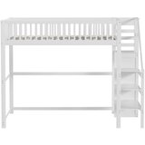 Lumor Postelja z mezzanine 140x200 cm iz lesa - Z omaro - Bela, (22155753) | Shoptok.si