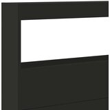 Ormarić za uzglavlje s LED svjetlima crni 220 x 17 x 102 cm | shoptok.hr