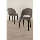 Hanah home set trpezarijskih stolica Pane 6 kom, kapućino tkanina Babyface, crne metalne noge | Eponuda.com