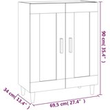  Komoda črna 69,5x34x90 cm konstruiran les, (20807959) | Shoptok.si