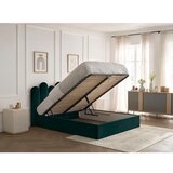 Bobochic Paris Zelena oblazinjena zakonska postelja s prostorom za shranjevanje z letvenim dnom 160x200 cm Badja – | Shoptok.si
