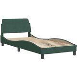  Postelja z vzmetnico temno zelena 80x200 cm žamet | Shoptok.si