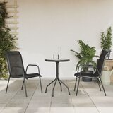 vidaXL 3-dijelni vrtni blagovaonski set crni čelični | shoptok.hr