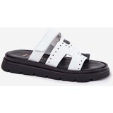 Zazoo Lacquered Women's Sandals Made Of Natural Leather On Platform White 40440 | shoptok.hr