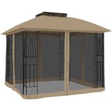  Sjenica s dvostrukim krovom i zidovima 2 94x2 94 m čelična | shoptok.hr