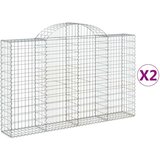  Lučne gabionske košare 2 kom 200x30x120/140cm pocinčano željezo Cijene
