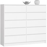 AKORD Komoda, 10 Predalov, Bela, (5000332379) | Shoptok.si