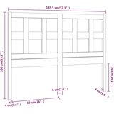  Uzglavlje za krevet crni 145,5 x 4 x 100 cm od masivne borovine | shoptok.hr