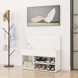  Klupa za cipele bijela 80 x 30 x 45 cm od iverice | shoptok.hr