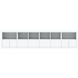  Komoda s LED svjetlima bijela 283x37x67 cm Slike
