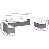  8-dijelni set vrtnih sofa od poliratana s jastucima bež | shoptok.hr