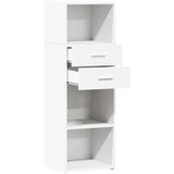 vidaXL Visoka omara bela 40x42,5x124 cm inženirski les | Shoptok.si