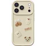 AVIZAR Ovitek za iPhone 17 Pro Max s 3D Kawaii Medvedki in Dvignjenim Robom, Bež, (5000274385) | Shoptok.si