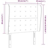 Uzglavlje s ušima svjetlosivo 83 x 23 x 118/128 cm baršunasto | shoptok.hr