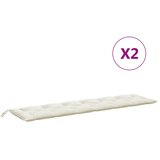  Jastuci za vrtnu klupu 2 kom prošarano krem 200x50x7 cm tkanine | Eponuda.com