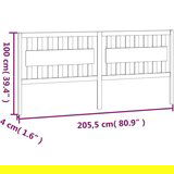  Posteljno vzglavje 205,5x4x100 cm trdna borovina, (20645628) | Shoptok.si