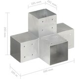 Spojnik za stupove u X-obliku od pocinčanog metala 101 x 101 mm | shoptok.hr