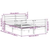 vidaXL Okvir za krevet s uzglavljem 160 x 200 cm od masivne borovine | shoptok.hr