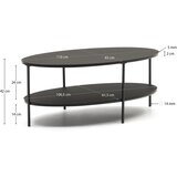 Kave Home Crni stolić za kavu sa staklenom pločom stola 65x110 cm Fideia – | shoptok.hr